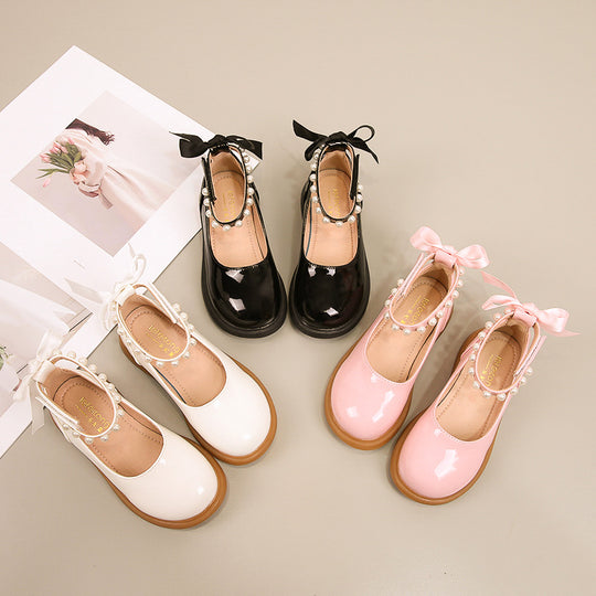 Mädchen Ballerina Schuhe mit Perlen- und Schleifendetail EB