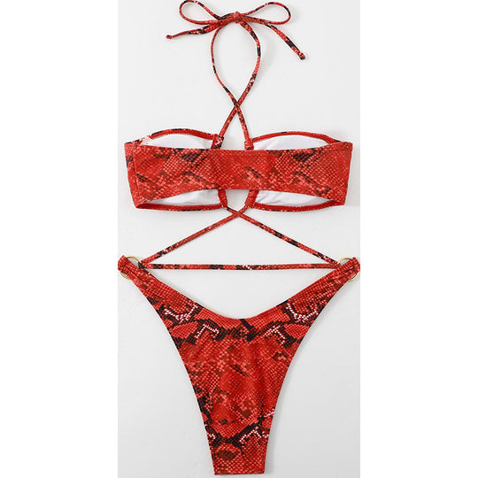 Damen Triangel-Bikini mit raffiniertem Kreuzdesign EB