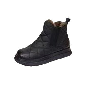 Damen gefütterte Winterstiefeletten mit modischem Kunstfell und rutschfester Sohle EB