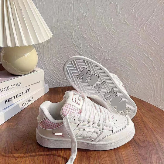 Damen Modische Sneakers mit kariertem Design und weicher Polsterung EB
