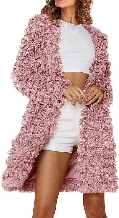 Damen Langer Fransenmantel EB