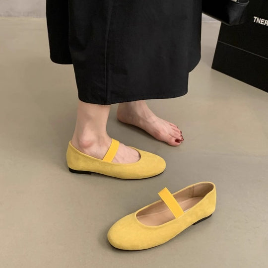 Damen elegante Ballerinas mit modischem Riemchen EB
