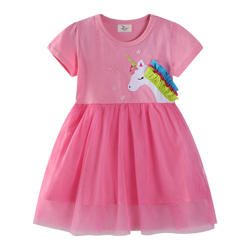 Mädchen Tüllkleid mit Einhornapplikation EB