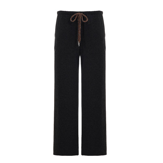 Damen nan weite Highwaist-Loungehose mit Kordelzug und fließendem Palazzoschnitt EB