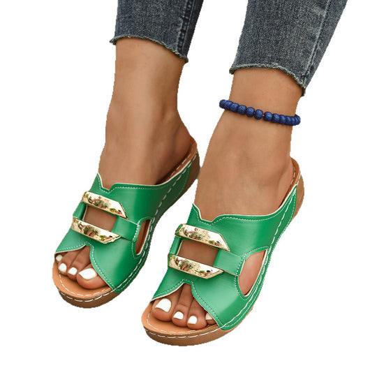Damen komfortable Riemchensandalen mit modischem Akzent EB