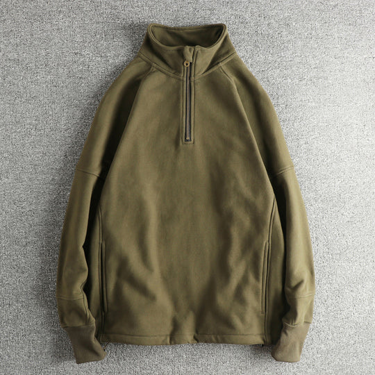 Herren Fleecejacke mit halbem Reißverschluss und seitlichen Eingrifftaschen EB