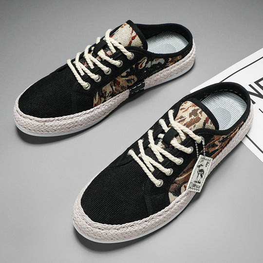 Damen Modische Espadrilles mit trendy Camouflage-Design und elastischem Einschlupf EB