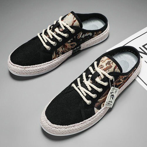 Damen Modische Espadrilles mit trendy Camouflage-Design und elastischem Einschlupf EB