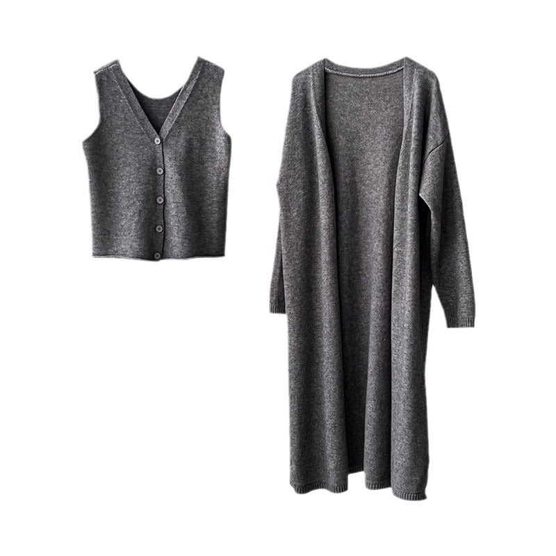 Damen Gemütliche Strickjacke mit offenem Schnitt und dekorativem Knopf EB