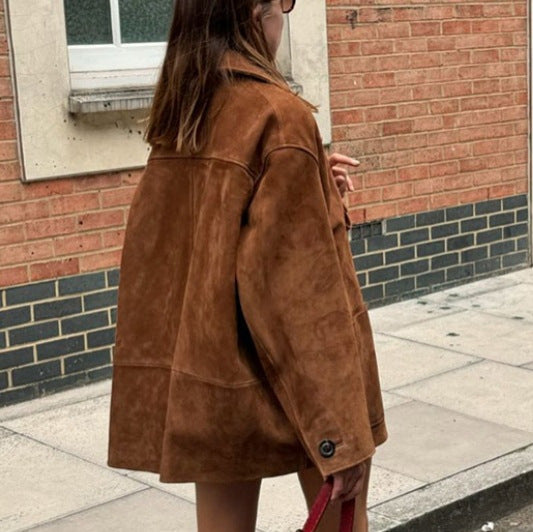 Damen Wilde Velourjacke im lässigen Chic EB