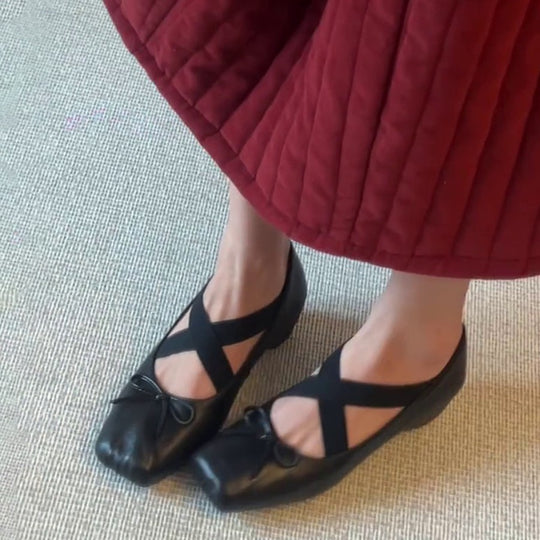 Damen Ballerinas mit elegantem Kreuzriemen und komfortabler Innensohle EB