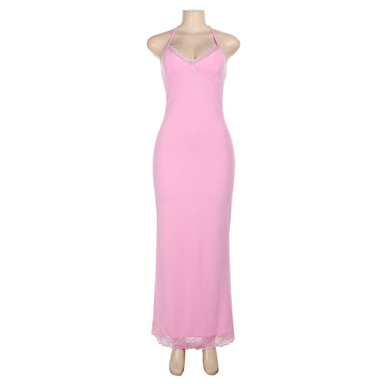 Damen elegantes Nachthemd mit Spitzendetails und verstellbaren Trägern EB