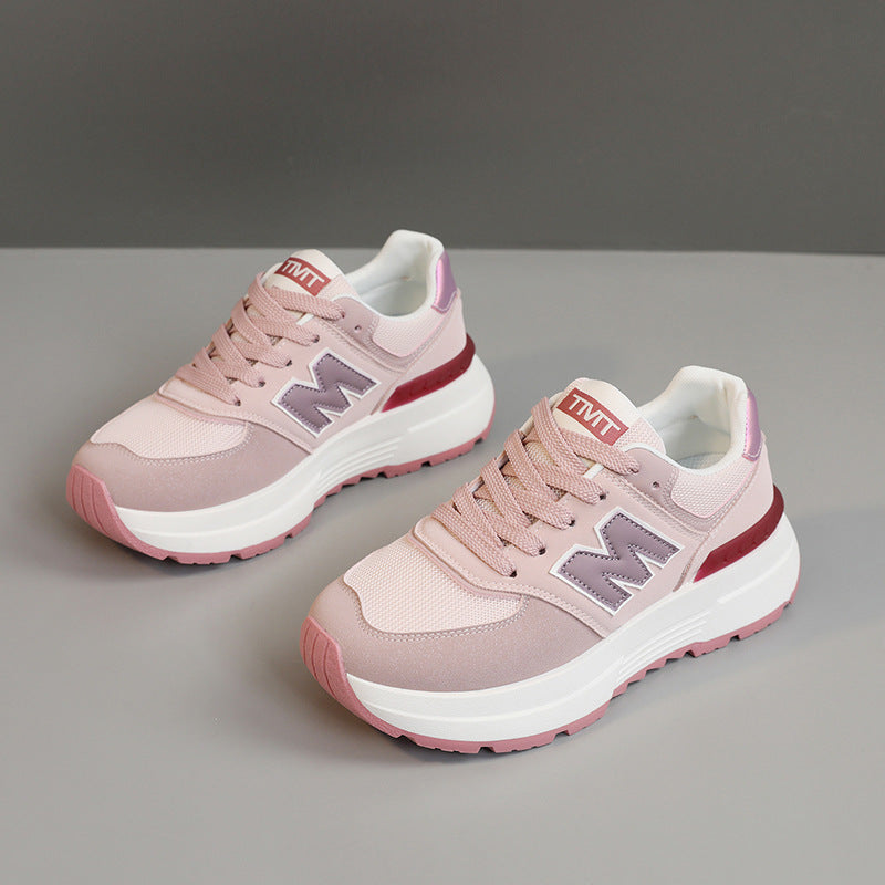 Damen Komfortable und modische Sneaker mit dicker Laufsohle EB
