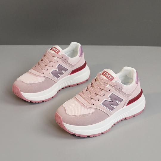 Damen Komfortable und modische Sneaker mit dicker Laufsohle EB