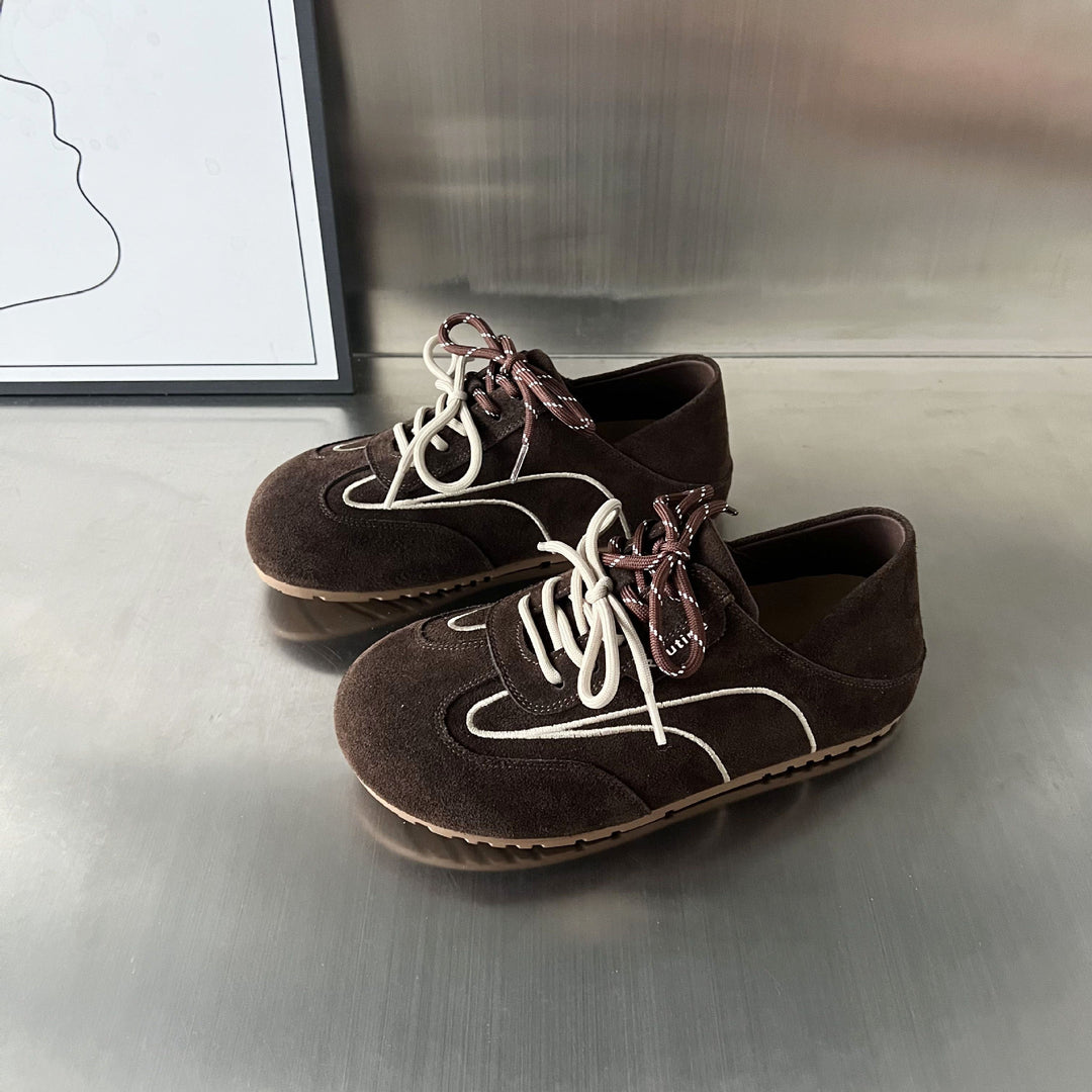 Damen modische Wildleder-Sneaker mit stilvollem Design und innovativem Schnürsystem EB