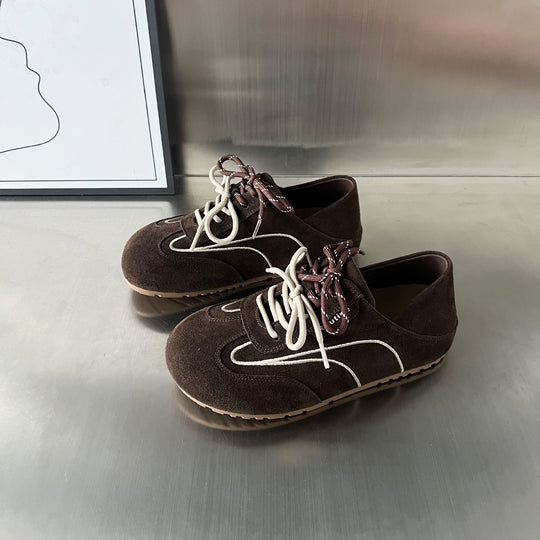 Damen modische Wildleder-Sneaker mit stilvollem Design und innovativem Schnürsystem EB