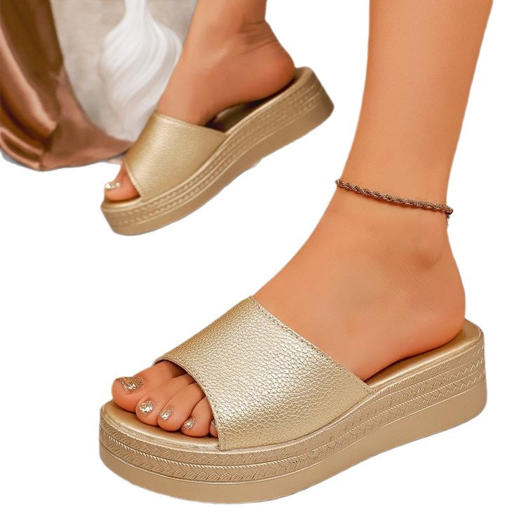 Damen Elegante Plateau-Pantoletten EB