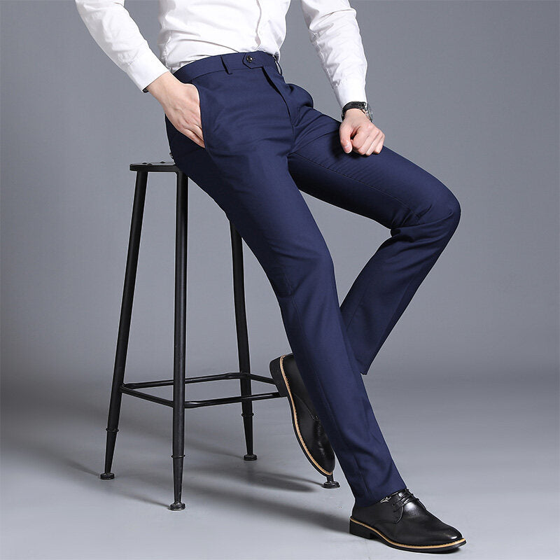 Herren elegante Slim-Fit Anzughose EB
