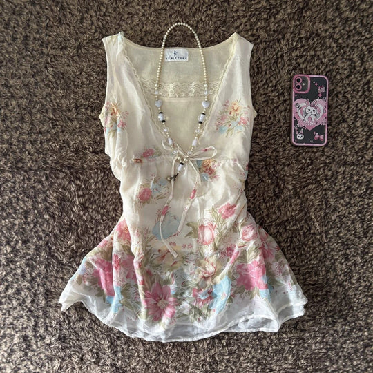 Damen Verspieltes Blumentop EB