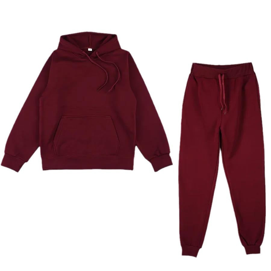 Unisex weiches Lounge-Set mit Oversize-Hoodie, taillenhoher Jogginghose und geripptem Knöchelabschluss EB