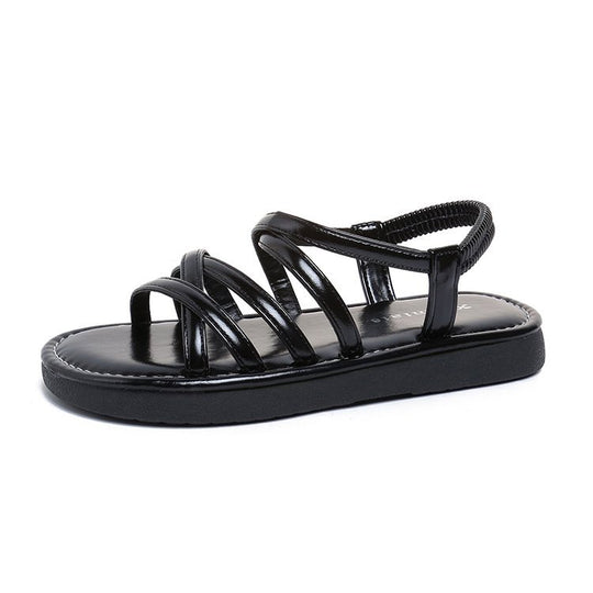 Damen bequeme Sommerschuhe mit verstellbarem Riemen EB