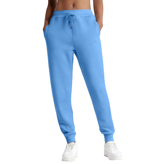 Damen nan schmale High‑Waist Sweat-Jogginghose mit hohem Komfortbund, verstellbarem Kordelzug und elastischen Knöchelbündchen EB