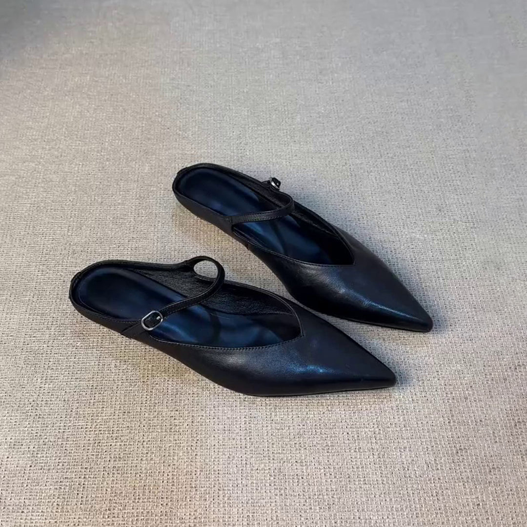 Damen Slingback Ballerinas mit eleganter Spitze und verstellbarem Riemen EB