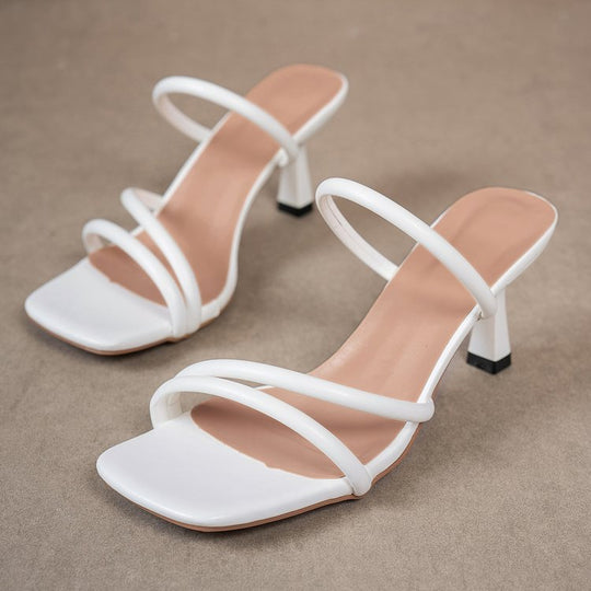 Damen elegante Sandaletten mit kunstvollem Riemendesign und modischem Blockabsatz EB