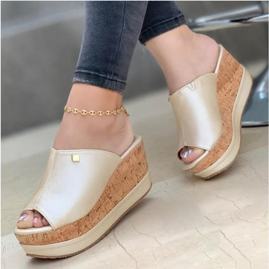 Damen Komfortable Plateausandalen mit offener Zehe EB