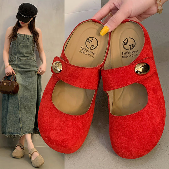 Damen Bequeme Clogs mit elegantem Riemen und modischer Verzierung EB