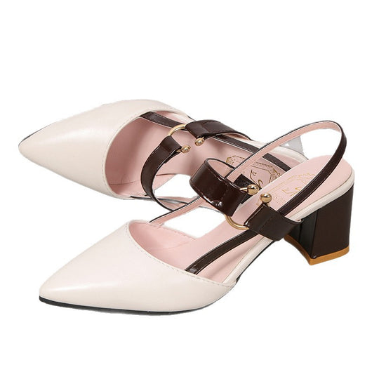 Damen Elegante Slingback-Pumps mit modischem Blockabsatz und verstellbarem Riemen EB