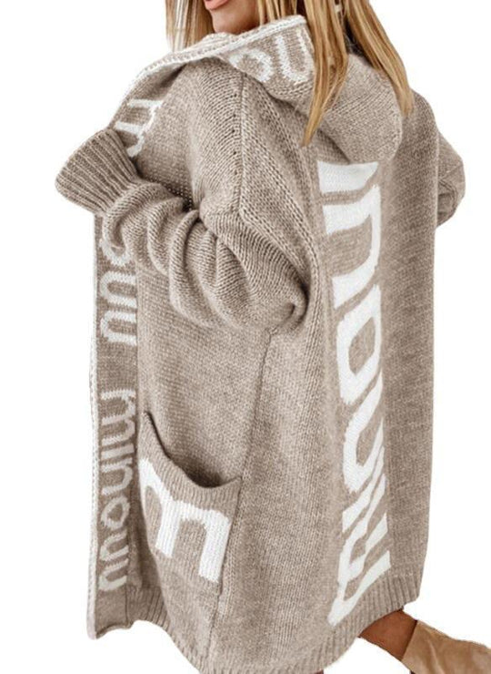 Damen Oversize Strickmantel mit praktischem Taschen-Design EB