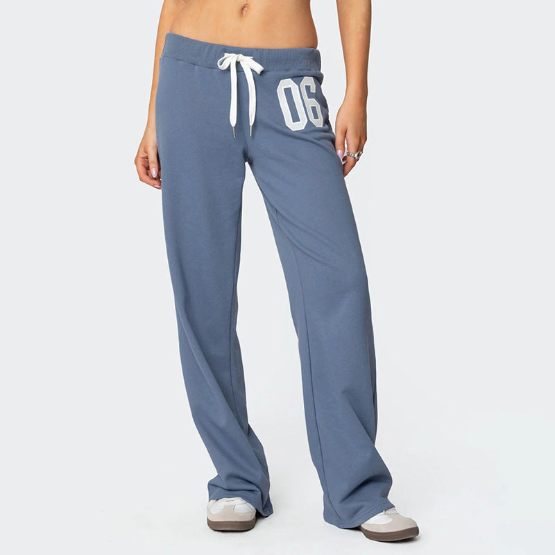 Damen lässige Sweatpants mit elastischem Bund und seitlichen Taschen EB