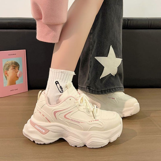 Damen Modische Chunky Sneakers mit dämpfendem Komfort und atmungsaktivem Obermaterial EB