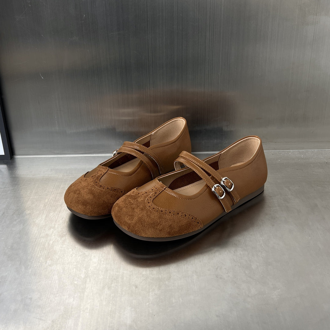 Damen elegante Ballerinas mit dekorativem Riemen und hochwertiger Verarbeitung EB