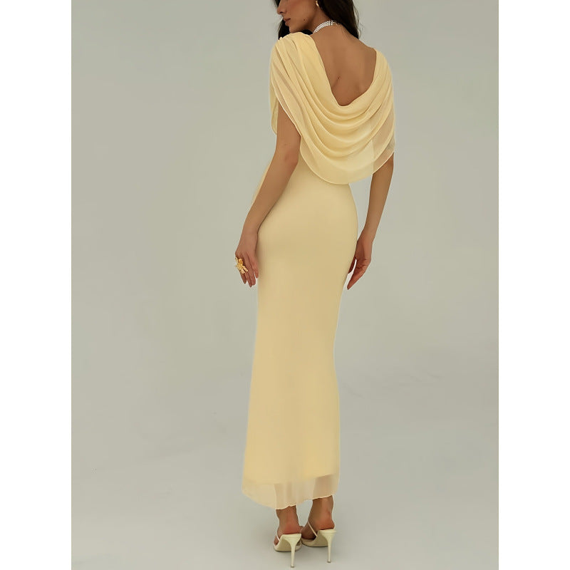 Damen Etuikleid mit drapiertem Oberteil und elegantem Rückendetail EB