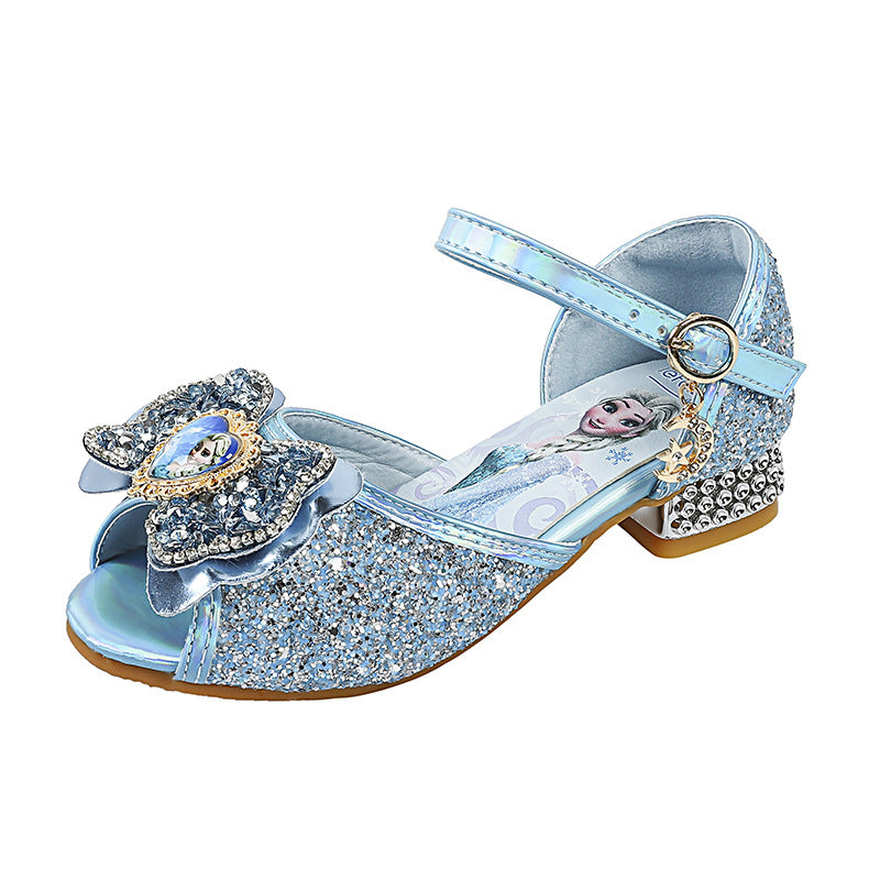 Mädchen Glitzernde Prinzessinnen Ballerinas mit dekorativem Blumenmotiv EB