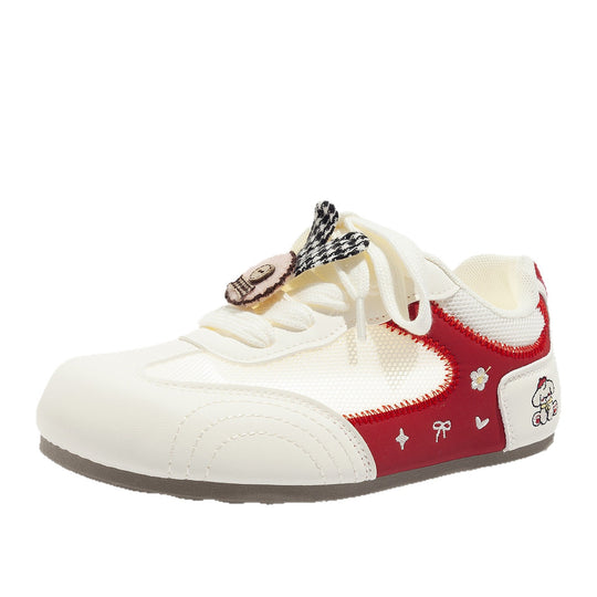 Damen Sportliche Sneakers mit verspieltem Tiermotiv und atmungsaktiver Mesh-Oberfläche EB