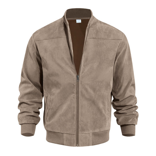Herren elegante Bomberjacke mit hohem Kragen und strukturiertem Stoff EB