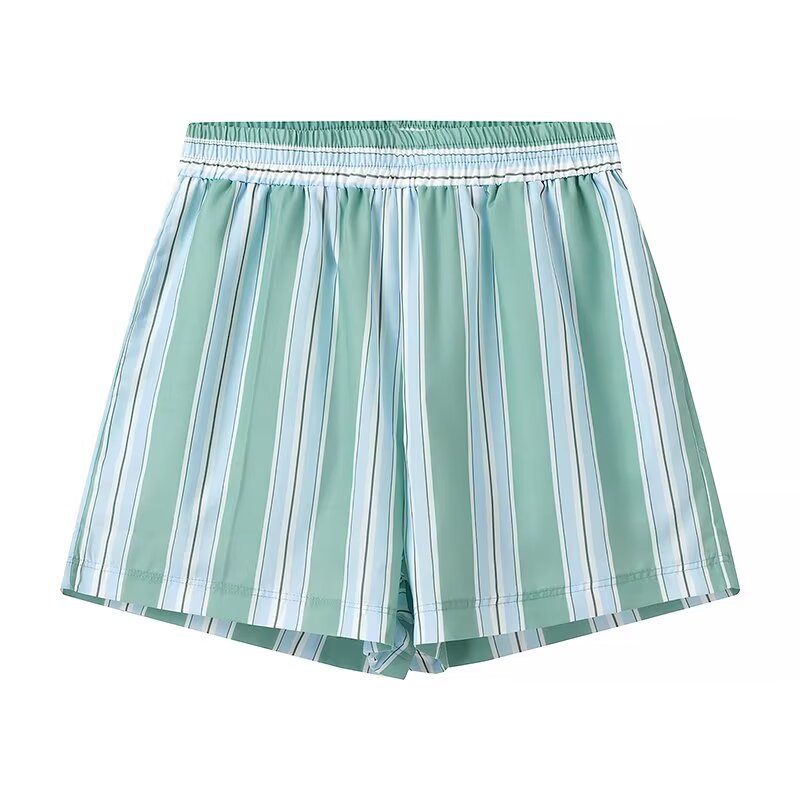 Damen Strandshorts mit modischem Streifenmuster und elastischem Bund EB