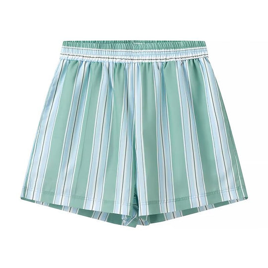 Damen Strandshorts mit modischem Streifenmuster und elastischem Bund EB
