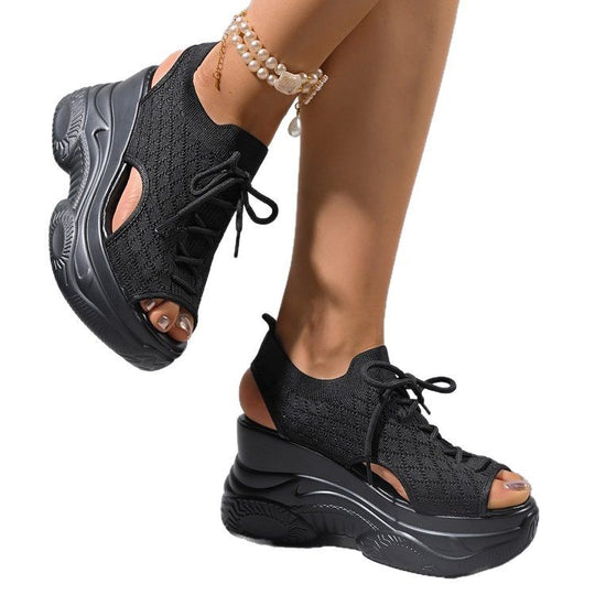 Damen Chunky Sneakers mit offenem Zehenbereich und atmungsaktivem Obermaterial EB