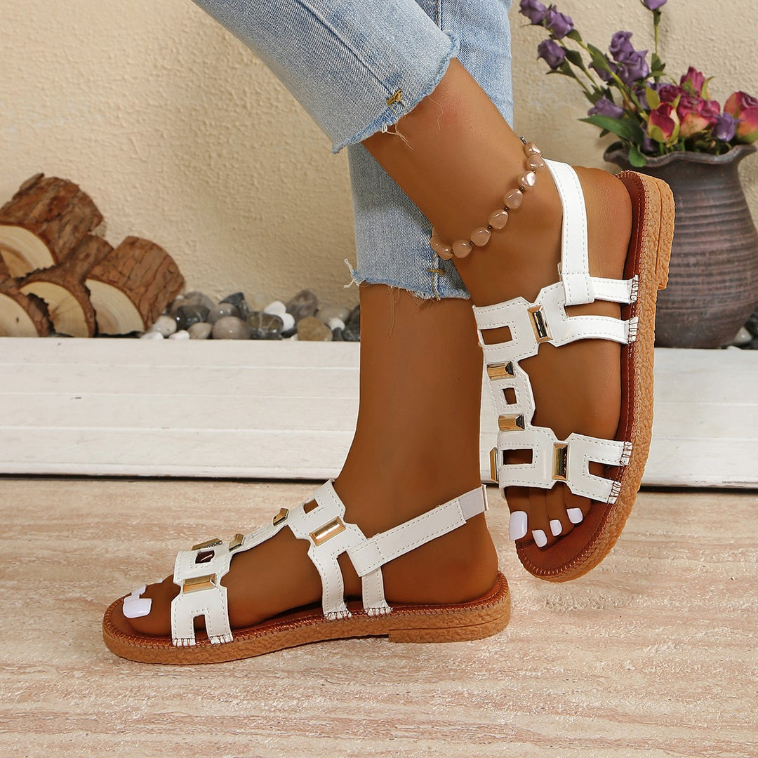 Damen Sandalen mit modischen Schnallenakzenten und anatomischer Fußbettung EB
