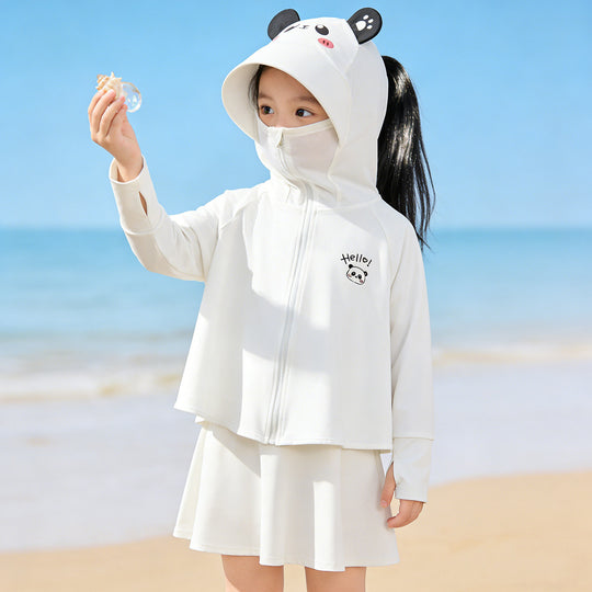 Unisex nan leichte UV-Schutz Sonnenjacke mit Kapuze und Daumenloch für Kinder  EB