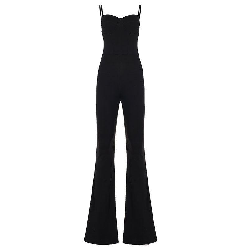 Damen eleganter Jumpsuit mit raffiniertem Schnitt und weitem Bein EB