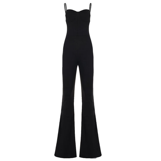 Damen eleganter Jumpsuit mit raffiniertem Schnitt und weitem Bein EB