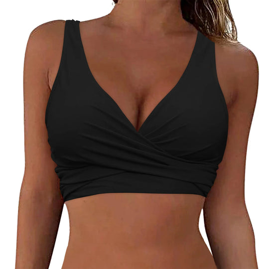 Damen komfortables Wickel-Bikinioberteil EB