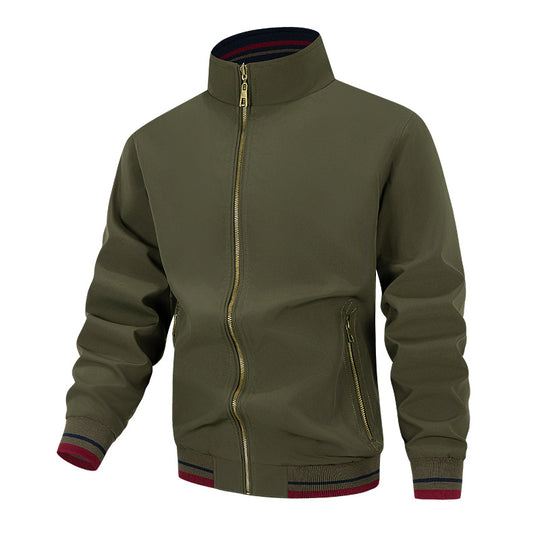 Herren modische Übergangsjacke mit hohem Kragen und praktischen Taschen EB