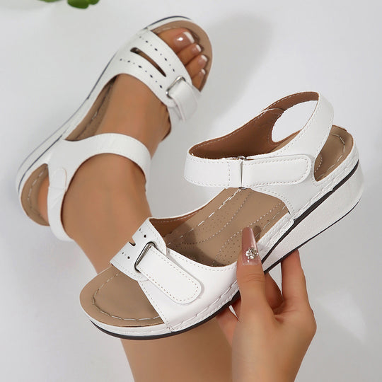 Damen Komfortable Wedge-Sandalen mit verstellbaren Riemen EB