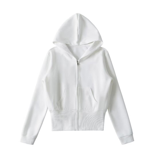Damen lässige Kapuzenjacke mit Reißverschluss und praktischen Taschen EB